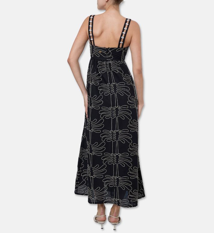 Palmacea All-over Palm Frond Printed Maxi Dress, Model View