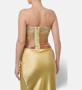 Cult Gaia Pandora Layered Beaded Top, Model View