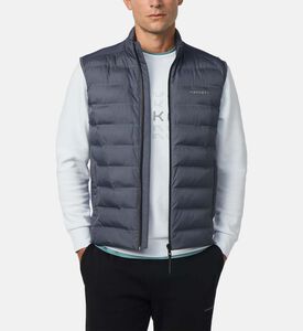 سترة منفوخة بدون أكمام وسحاب أمامي كامل