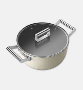 Smeg Ceramic-coated Double Handle Casserole, Packshot View
