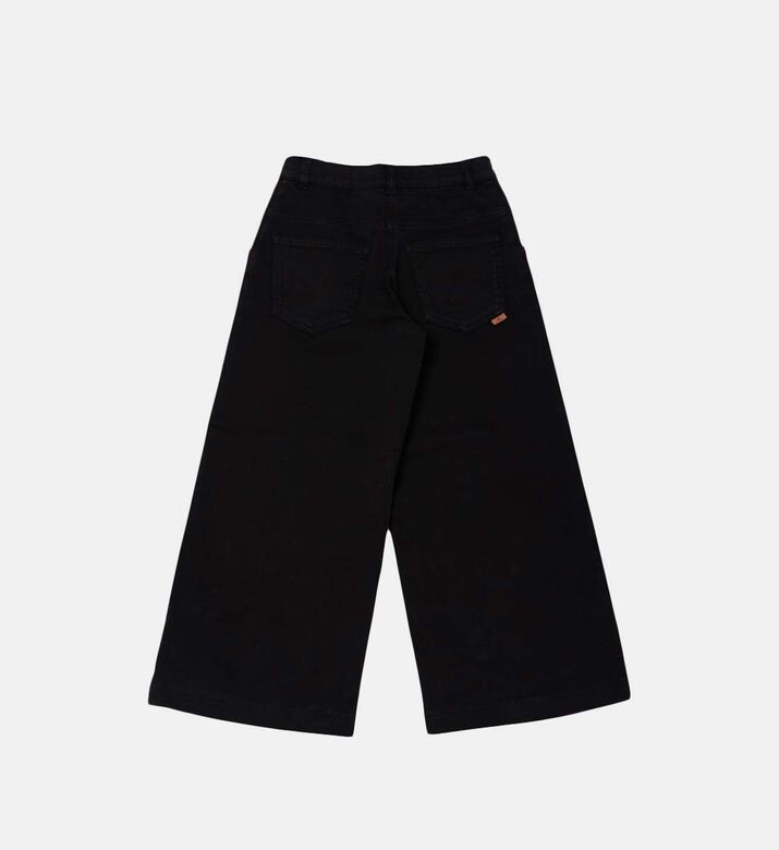 بنطال قطني بخمسة جيوب وأرجل واسعة