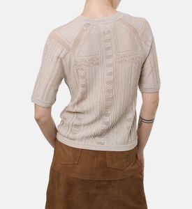 Ba and Sh Knit Button-down Cardigan, Light-beige, Xs, Model View