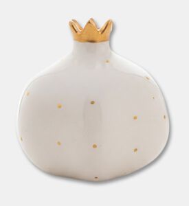 Tohfa Luxe Pomegranate Ceramic Vase, Ivory, Packshot View