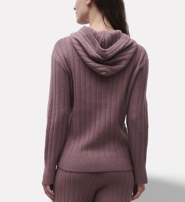 Chantelle Ribbed Knit Hooded Sweater, Model View