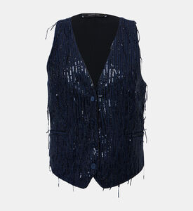 Sequined Button-up Waistcoat