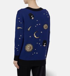 Alice and Olivia Celestial-embroidery Button Closure Cardigan, Model View