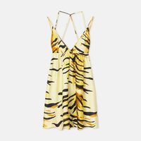Ceil Tiger Twill Silk Dress