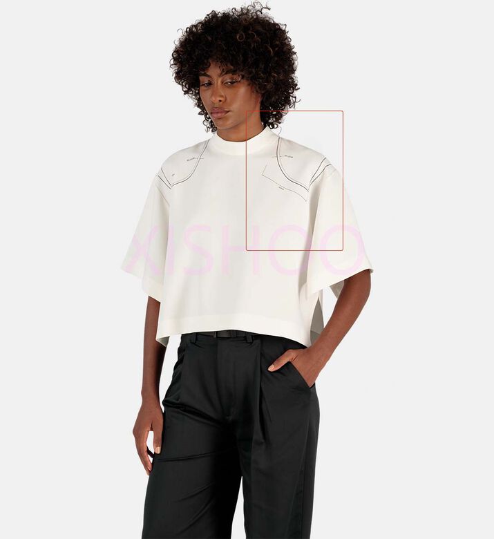 Twill Shoulder Pad Print T-shirt