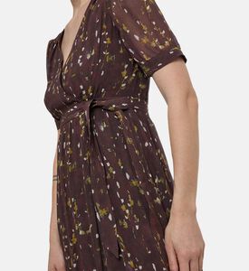 فستان واسع بأكمام قصيرة بطبعة أزهار