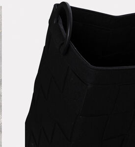 Aquanova Dix Bamboo Handle Laundry Basket, Black, Packshot View