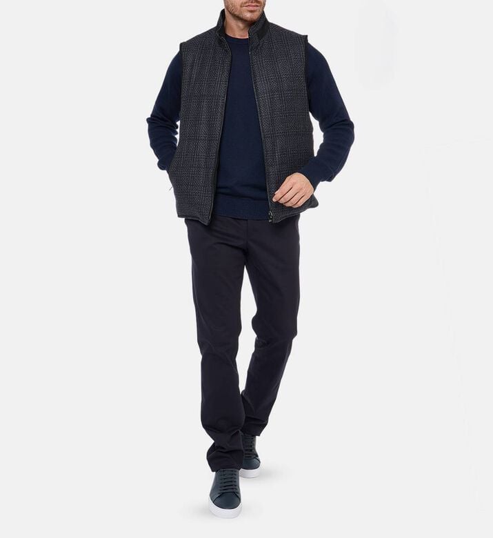 Corneliani Zip Fastening Sleeveless Vest, Model View Corneliani Zip Fastening Sleeveless Vest, Model View