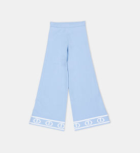 بنطال واسع محبوك بطبعة شعار