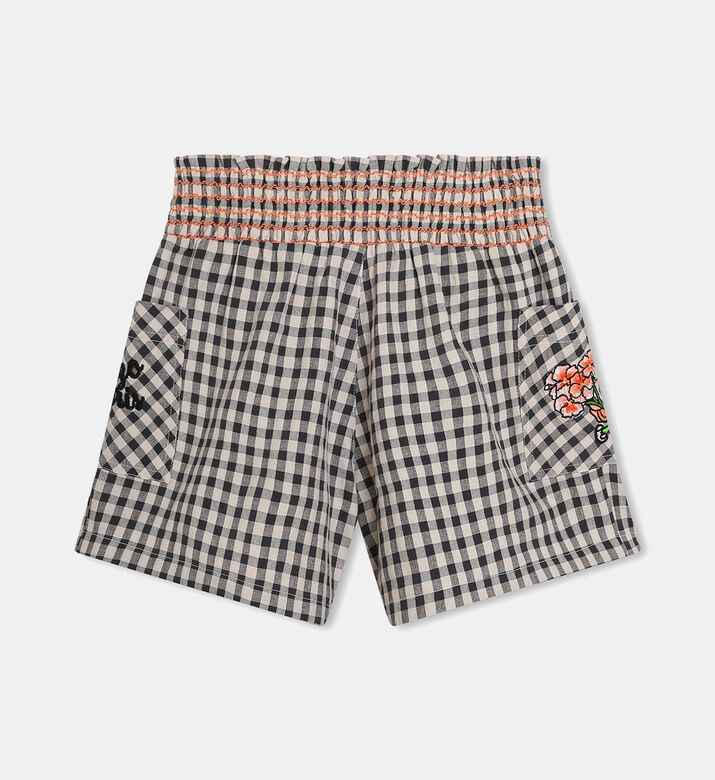Gingham Seersucker Cotton Shorts