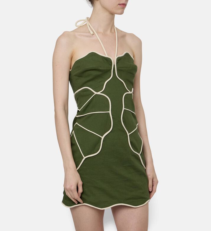 Farm Rio Wavy Cut-outs Mini Dress, Model View