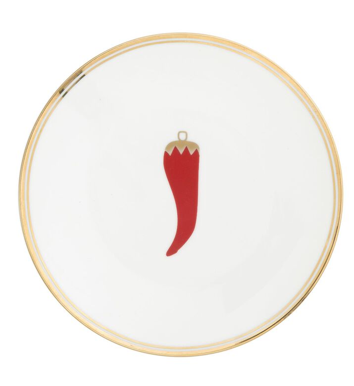 Chili Pepper Printed Ceramic Plate