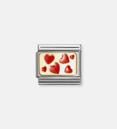 Composable Classic Link Red Hearts Charm