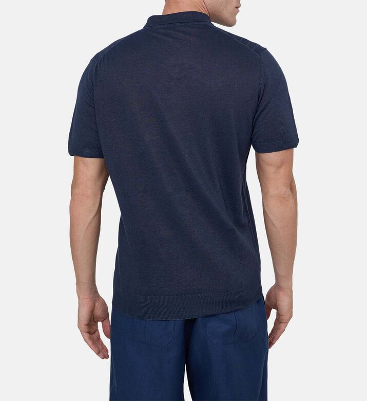 قميص بولو كتان محبوك