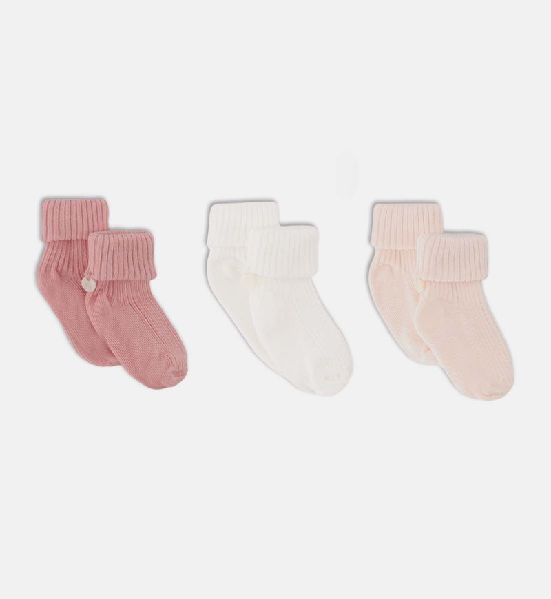 Cotton Button-detail Sock Kit