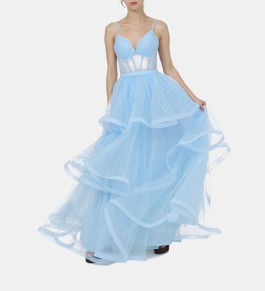 Layered Tulle Maxi Dress