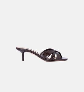 Leather Cut-out Detail Mule Sandals