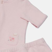Embroidered Pockets Cardigan Pants Set