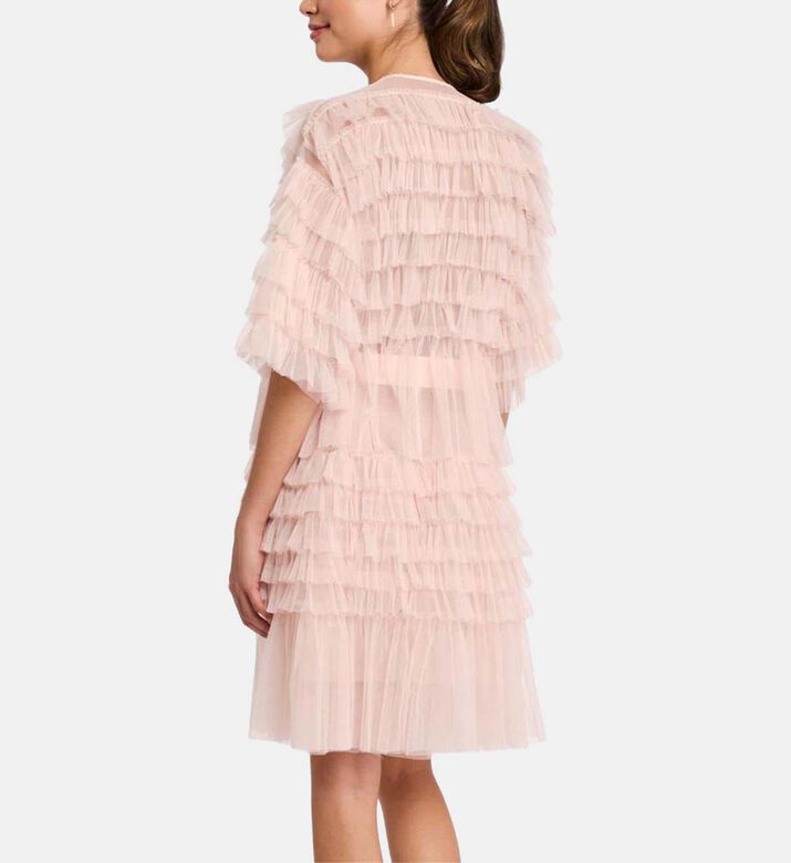 غطاء بأكمام قصيرة بتصميم مكشكش