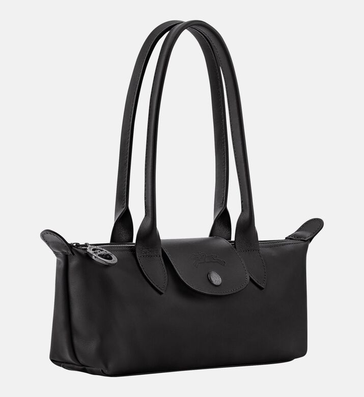 Longchamp Compact Leather Shoulder Bag, Black, Packshot View