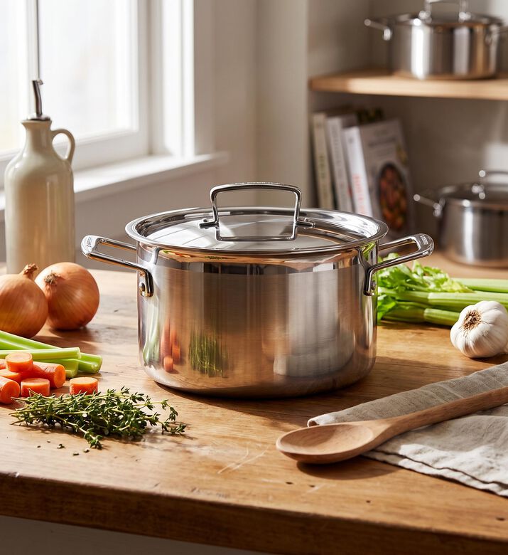 Le Creuset Stainless Steel Casserole, Silver, 20-cm, Model View