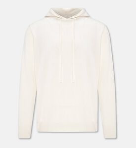 Carter and White Declan Cashmere Drawstring Hoodie, Ivory, M, Packshot View