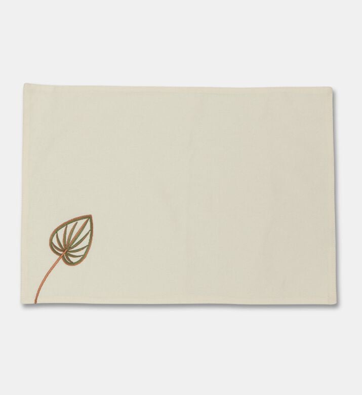 Home Deco and More Leaf Embroidered Table Mat, Packshot View