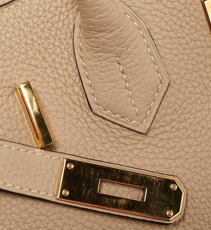 حقيبة بيركين 30 هرميس بلون ترينش بجلد توغو بتفاصيل بلون ذهبي مملوكة مس