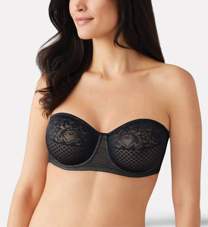 Wacoal Visual Effects Strapless Bra, Black, 105, F, Model View