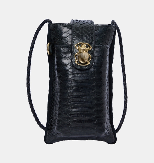Double Marcus Python Suede Bag