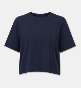 Ba&sh Cropped Crewneck T-shirt, Dark-navy, M, Packshot View