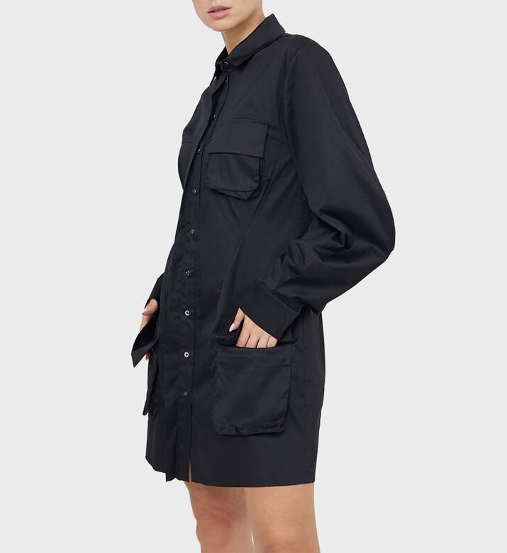 Satin Shirt Ankle-length Dress Satin Shirt Ankle-length Dress