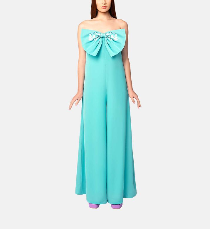 Bow Strapless Wide-leg Jumpsuit