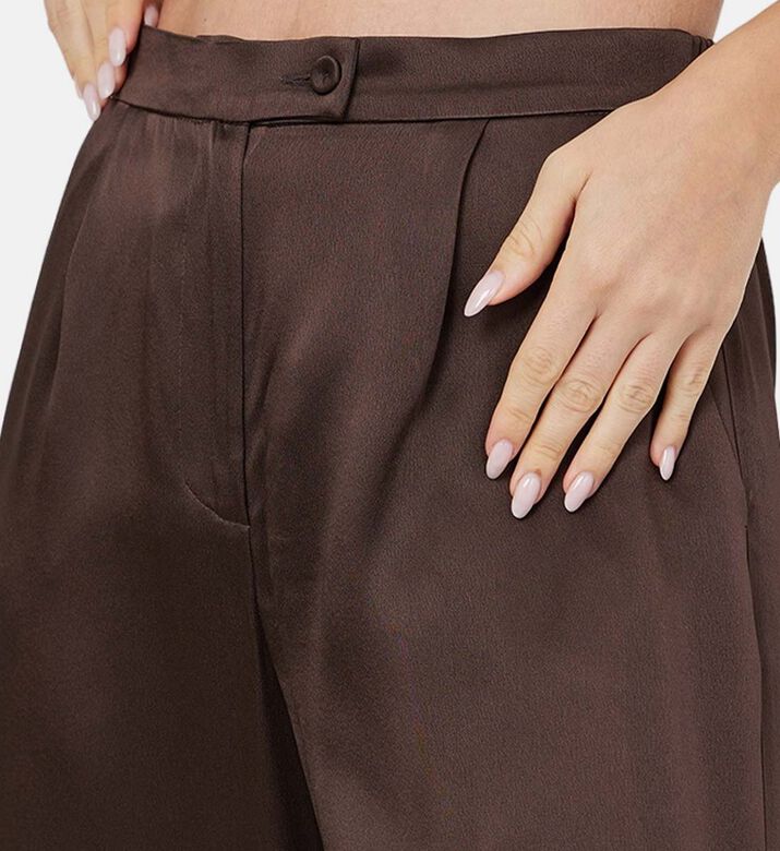 Wide-legged Satin Trousers