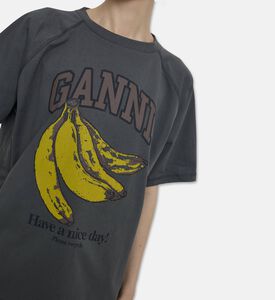 Ganni Logo-print Crewneck T-shirt, Model View