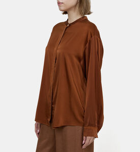 Satin Silk Collar Button-down Shirt