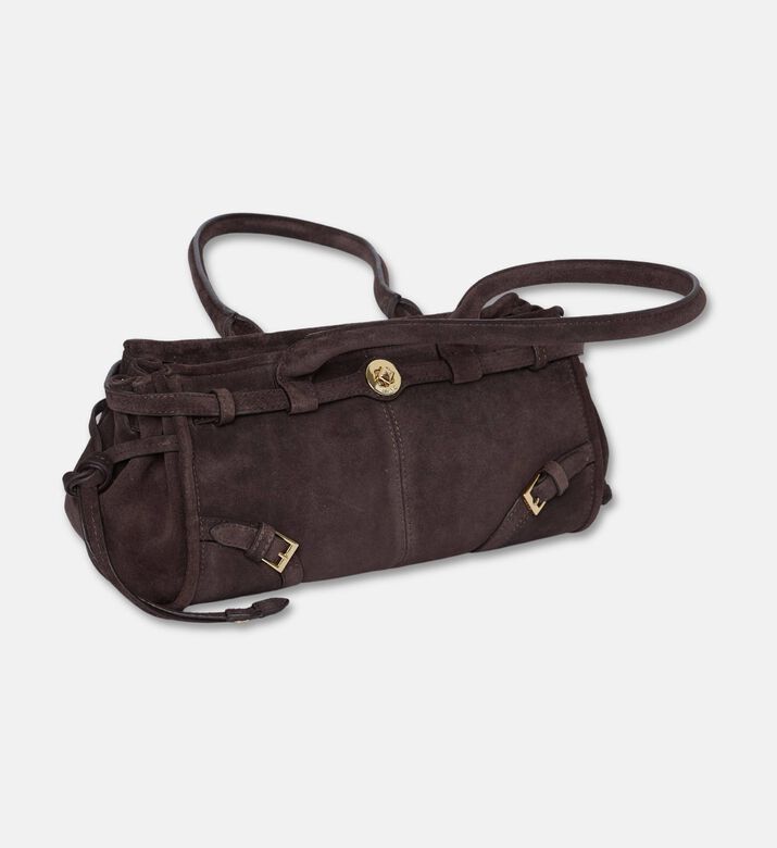 Manc Baby Jane Suede Leather Bag, Brown, Packshot View
