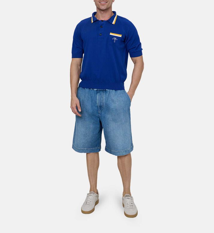 شورت جينز بحزام خصر مطاطي