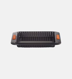 Le Creuset Square Fluted Tarte Tin, Black, 23-cm, Packshot View