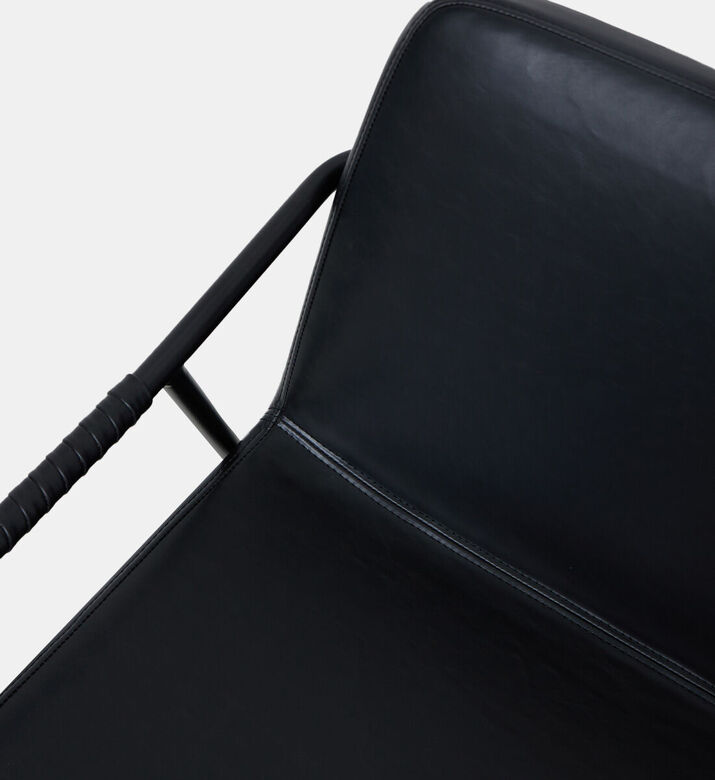 Dan Form Boto Metal Leather Lounge Chair, Black, Packshot View