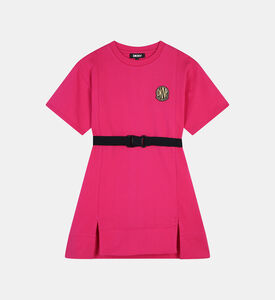 فستان قطن جيرسيه بحزام