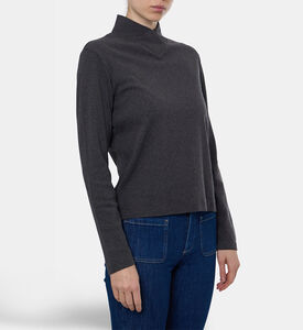 Ba and Sh High Folded Turtleneck Ribbed Sweater, Model View