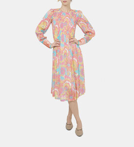 فستان ميدي مزين بأزهار