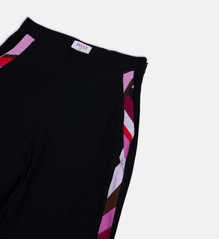 Side Stripe-print Wide-leg Pants