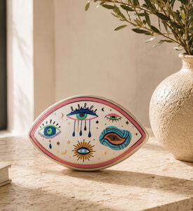 Home Deco and More Eye Arabesque Ceramic Wall Decoration, Packshot View