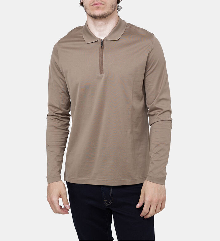 Half-zip Collar Long Sleeve Polo