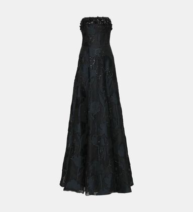 Strapless A-line Embellished Gown